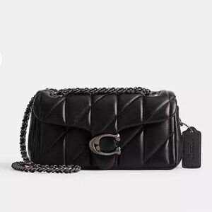 Coach Black Quilted Tabby Shoulder Bag 20